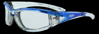 Riding Glasses - FlashPoint CF CL Style Riding Glasses with Blue Frames > Part #GL-FP-CF-CL-BLUE