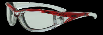 Riding Glasses - FlashPoint CF CL Style Riding Glasses with Red Frames > Part #GL-FP-CF-CL-RED